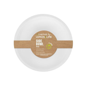 2 x Lemon & Lime ECO Sugarcane Side Bowl White - 12 Pack - 18cm